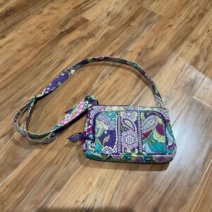 Vera Bradley Purple and Green Patterned Crossbody Bag